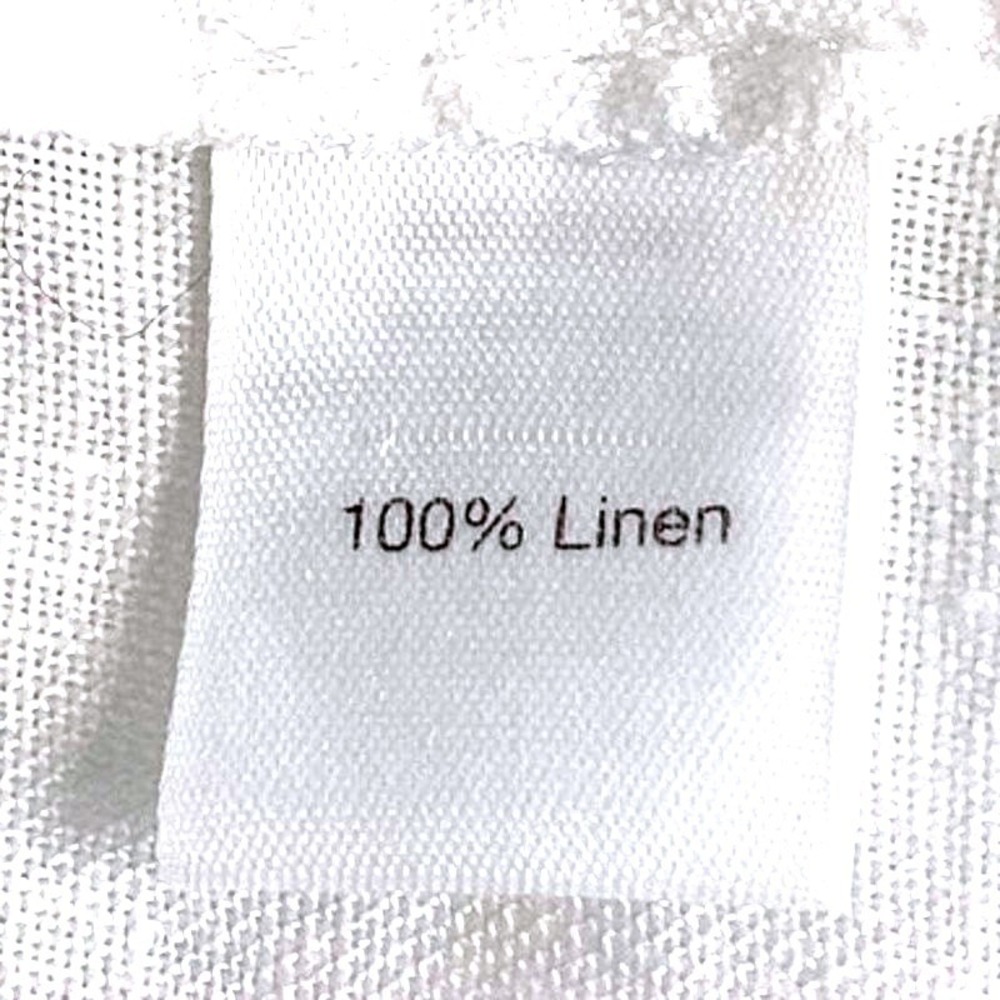 Blue Saks Fifth Avenue Tunic Women Large White Good Linen V-Neck Long Sleeve‎ - Picture 7 of 16